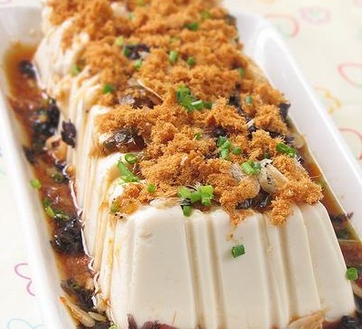 夏季饮食食谱:凉拌肉松嫩豆腐